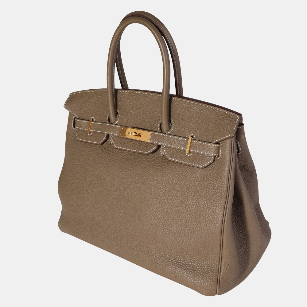 

Hermes Etoupe Togo Birkin 35 GHW, Brown