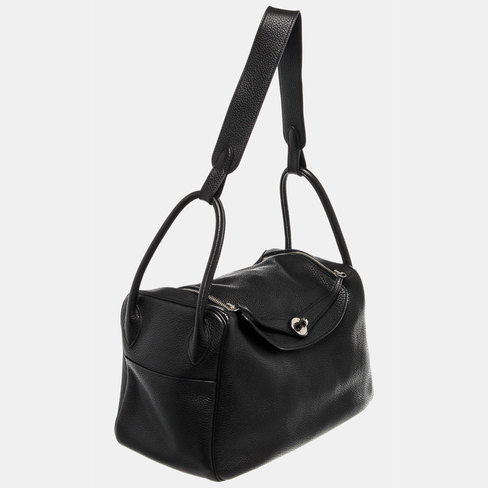 

Hermes Black Clemence Leather Lindy 34 Shoulder Bag