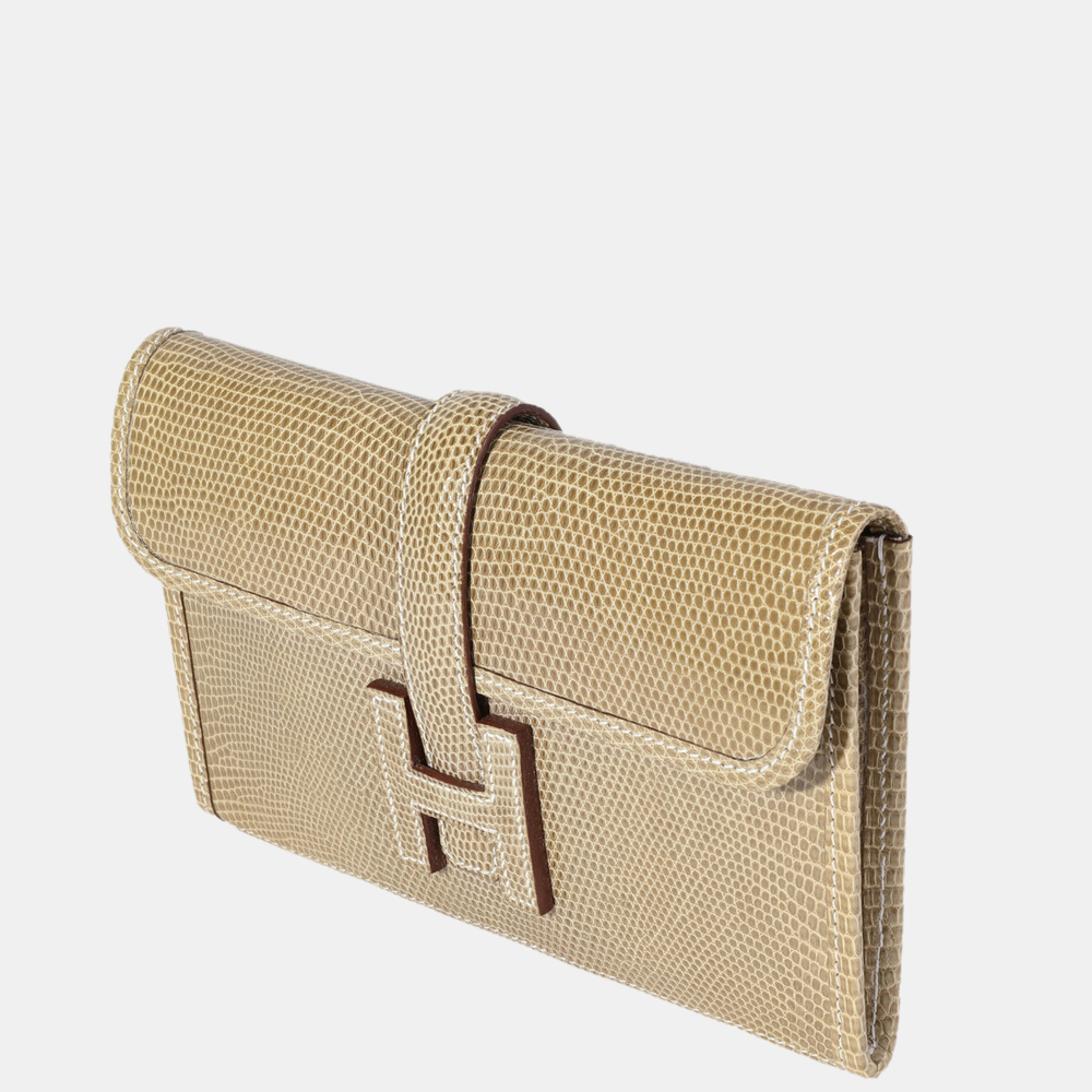 

Hermes Ficelle Lizard Mini Jige, Beige