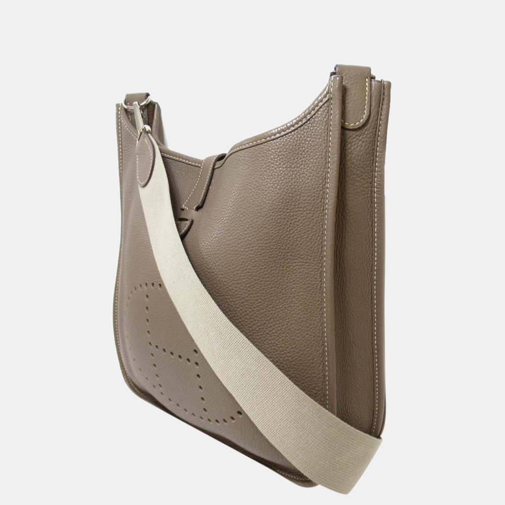

Hermes Brown Clemence Leather Evelyne II PM Shoulder Bag