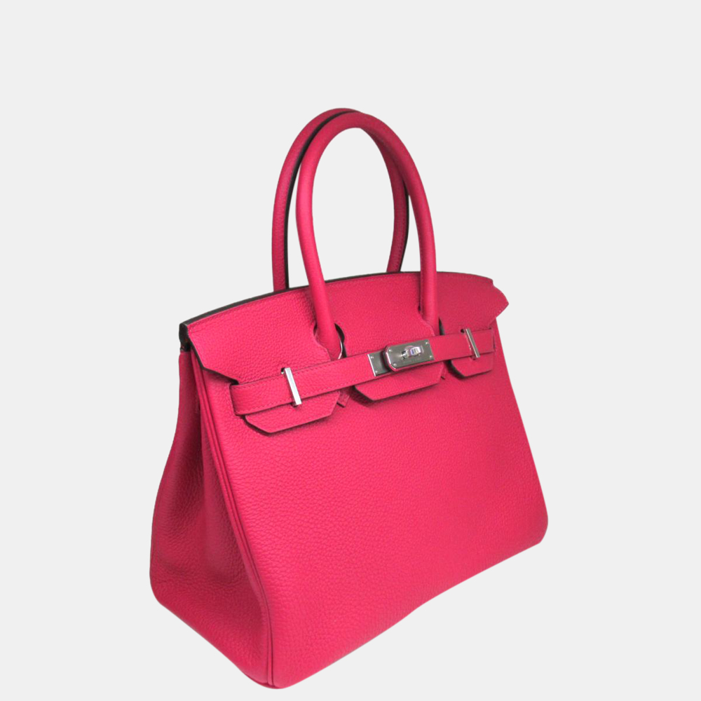 

Hermes Pink Epsom Leather Palladium Hardware Birkin 30 Bag