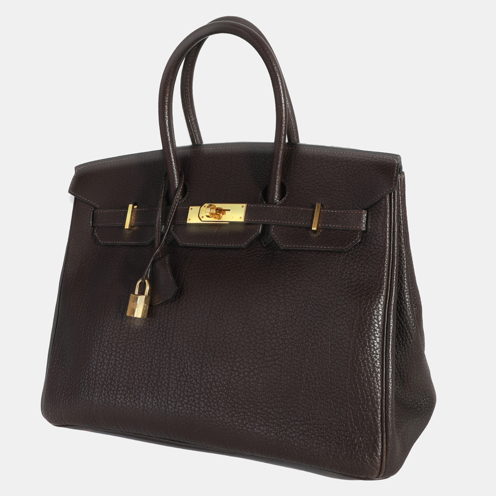 

Hermes Chocolat Fjord Birkin 35 GHW, Brown