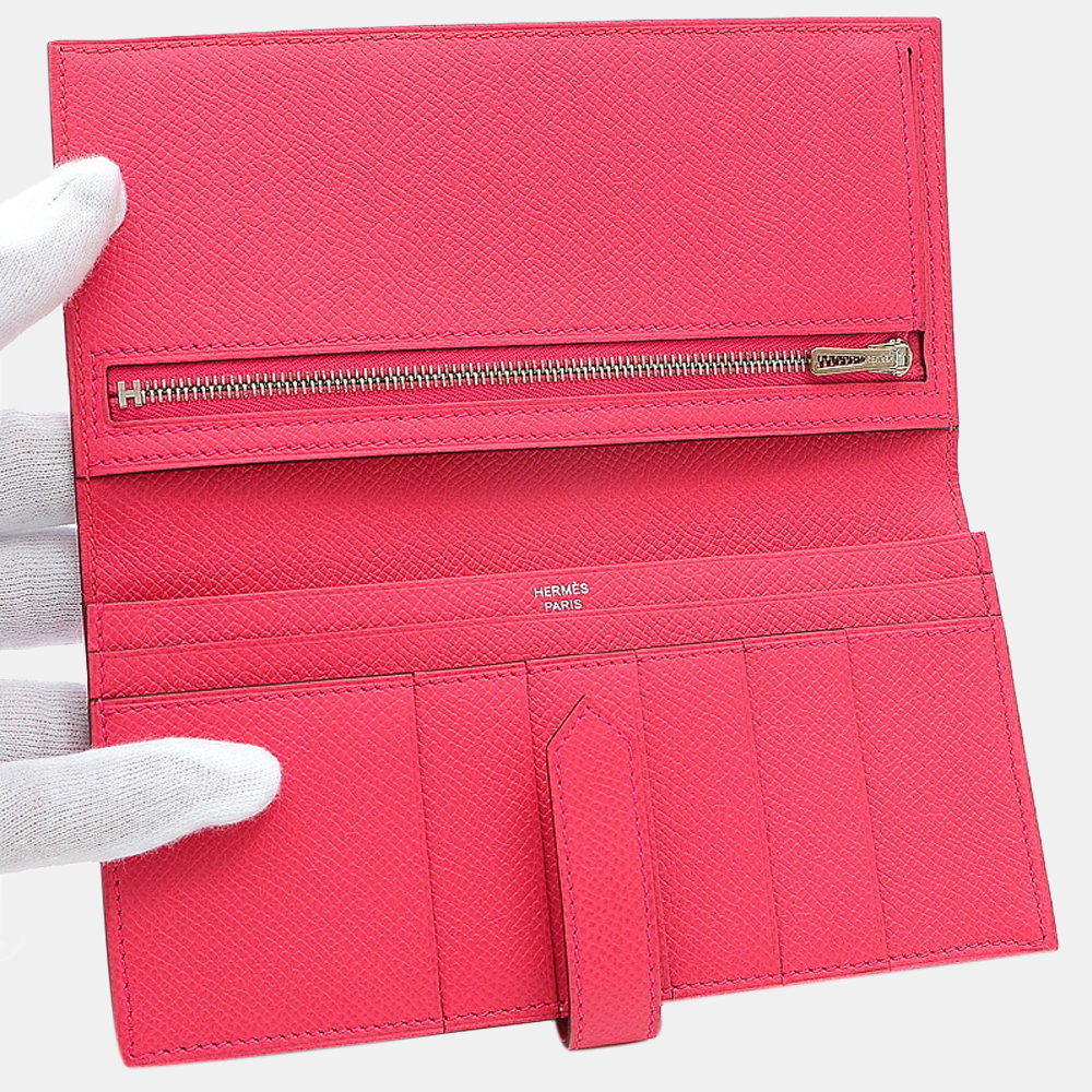 

Hermes Bearn Long Wallet Epson Rose Extreme D Engraved, Pink