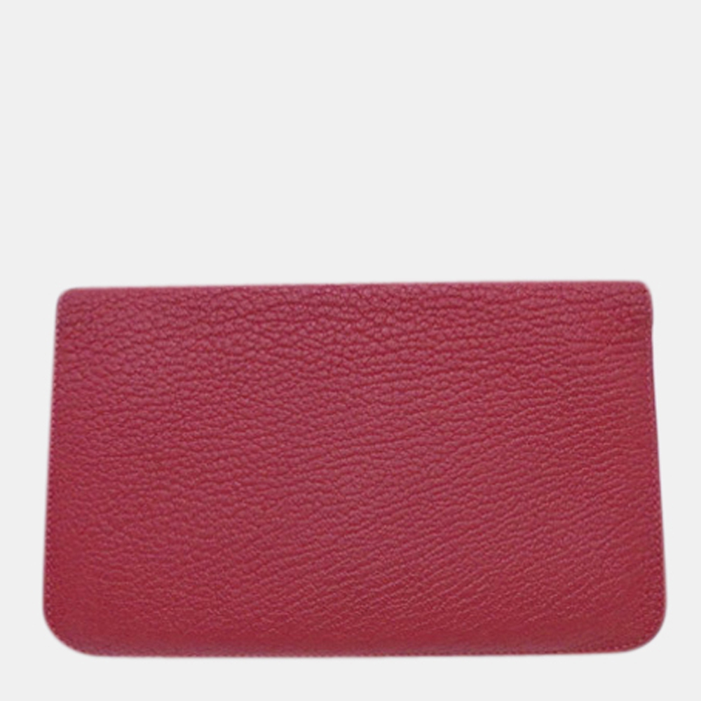

Hermes Bi-Fold Wallet Dogon GM Dark Red Leather