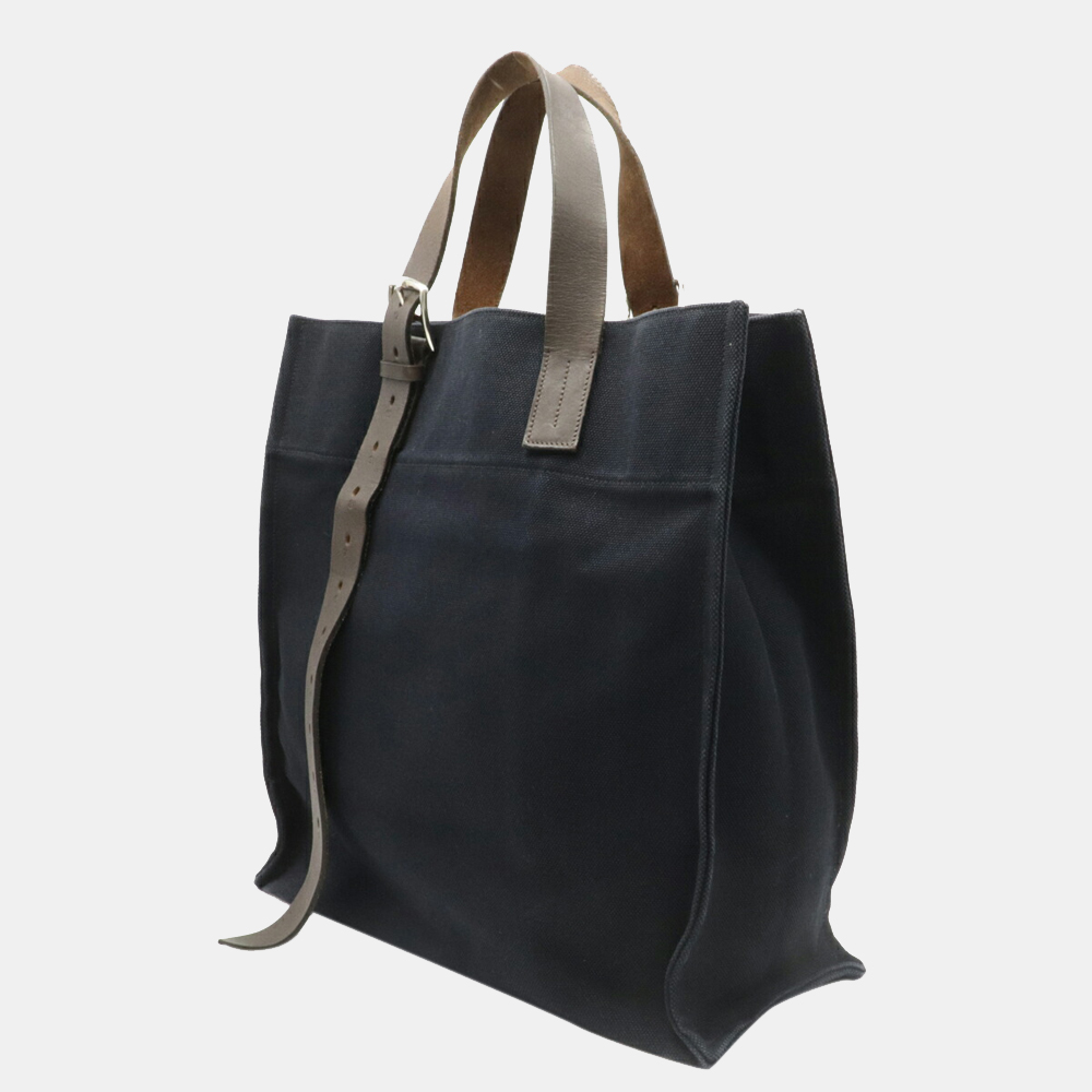 

Hermes Etriviere Canvas Leather Navy Dark Brown Shoulder Bag