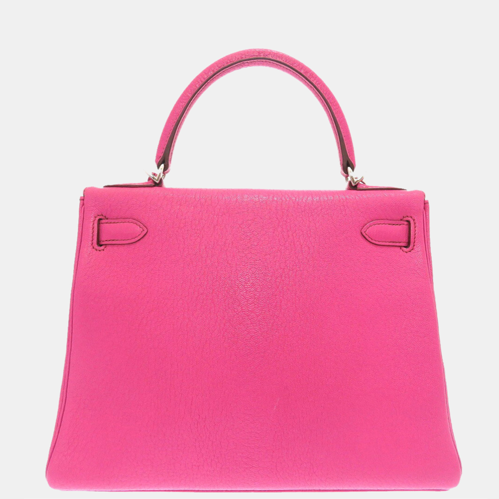 

Hermes Kelly 28 Inner stitch Coromandel Fuchsia K engraved handbag, Pink