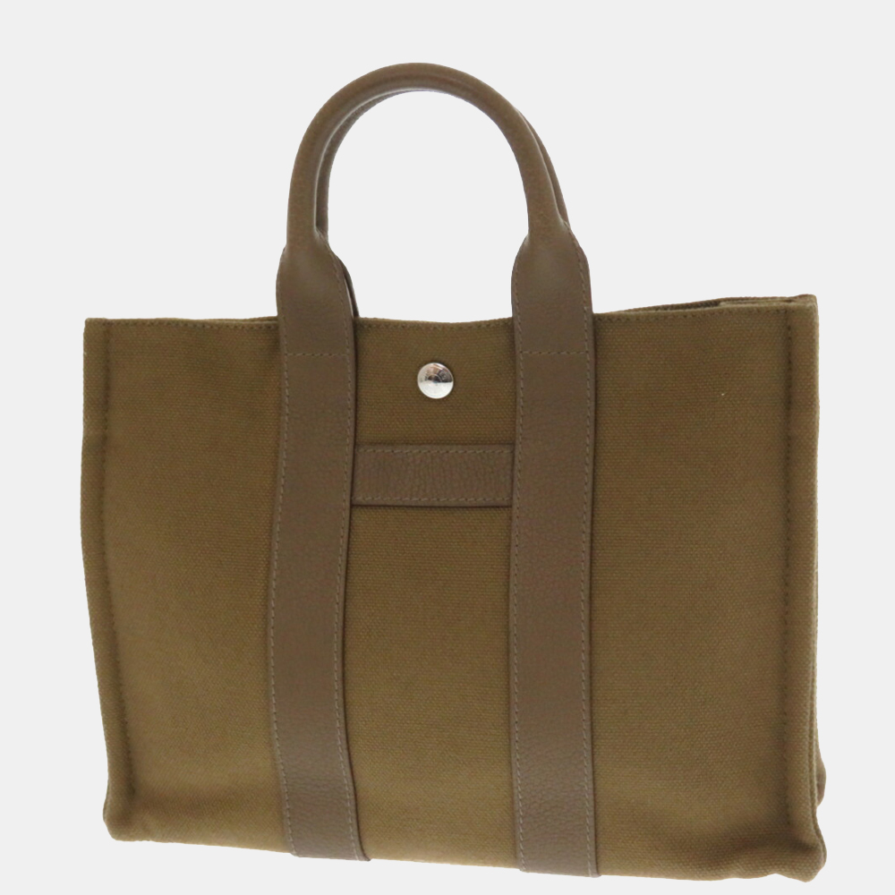 

Hermes Sack Ane PM Tundra Handbag Leather / Canvas 0034, Brown