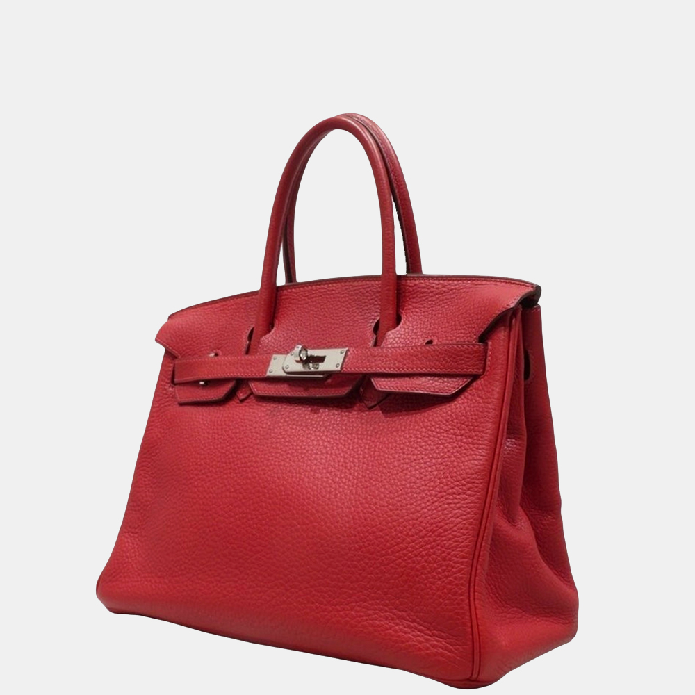 

Hermes Red Taurillon Clemence Birkin 30