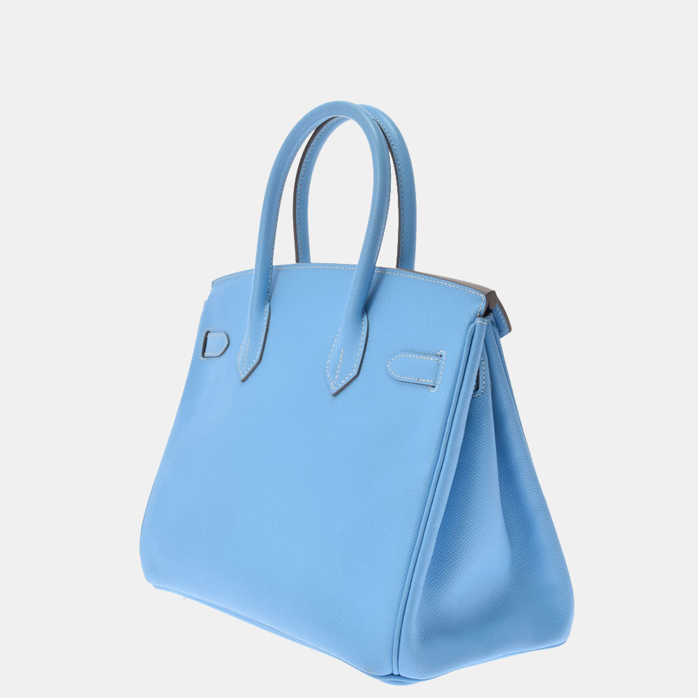 

Hermes Blue Epsom Leather Palladium Hardware Birkin 30 Bag