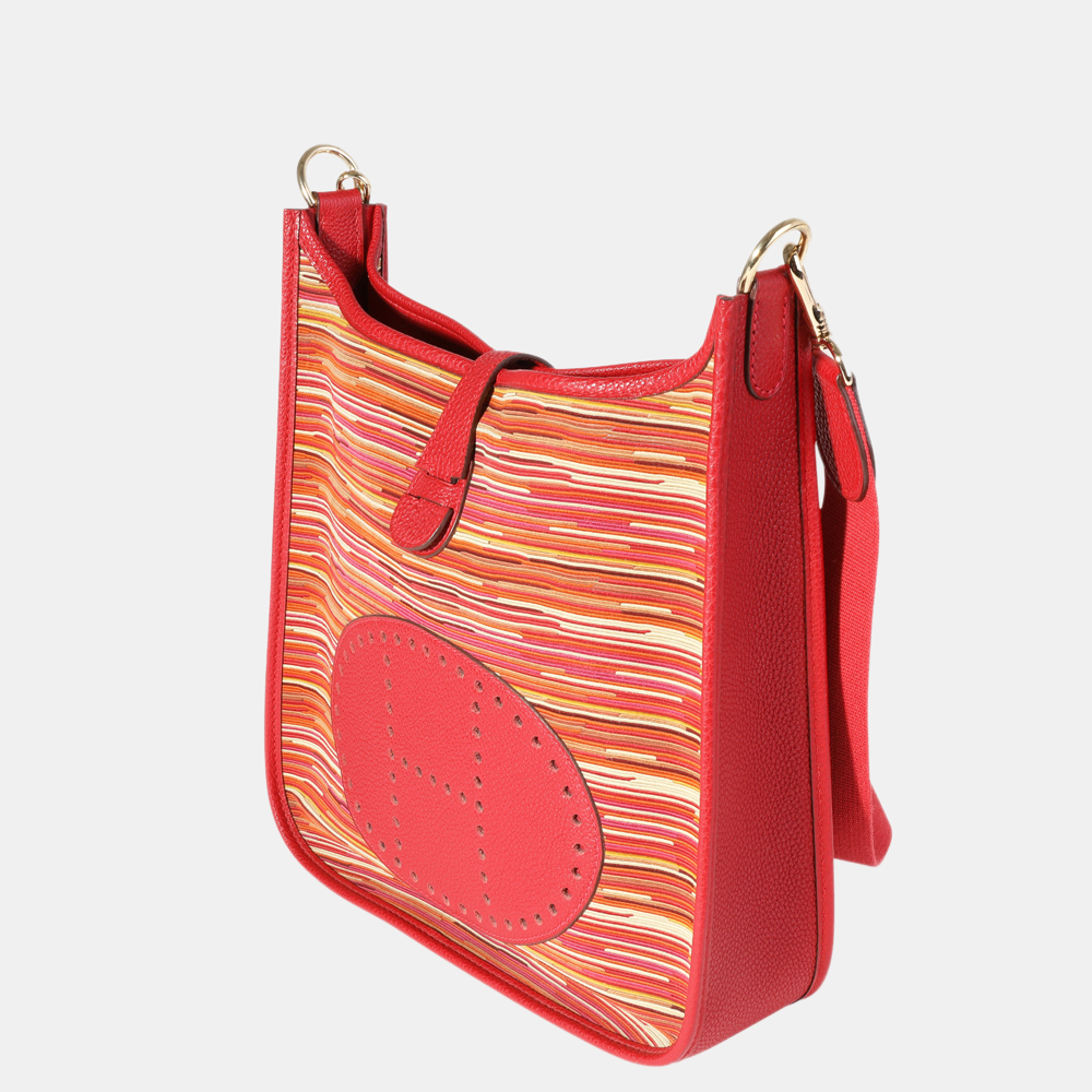 

Hermes Rouge Casaque Togo & Vibrato Evelyne I 29 GHW, Red