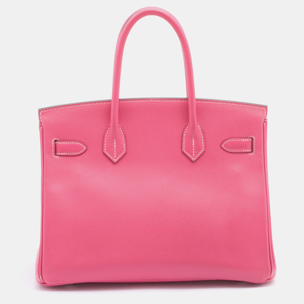 

Hermes Pink Epsom Leather Palladium Hardware Birkin 30 Bag