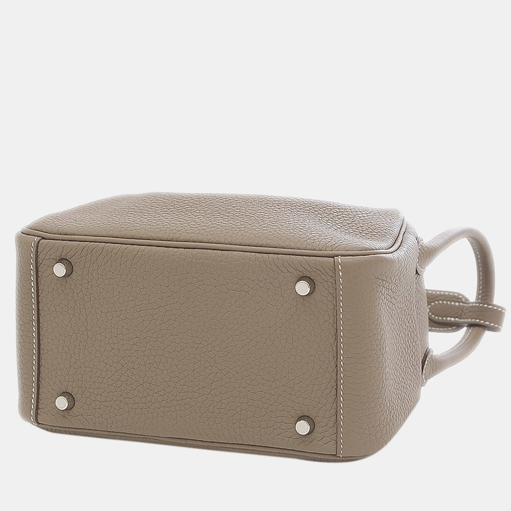 

Hermes Lindy Mini Taurillon Clemence Etupe Z Engraved Handbag, Grey
