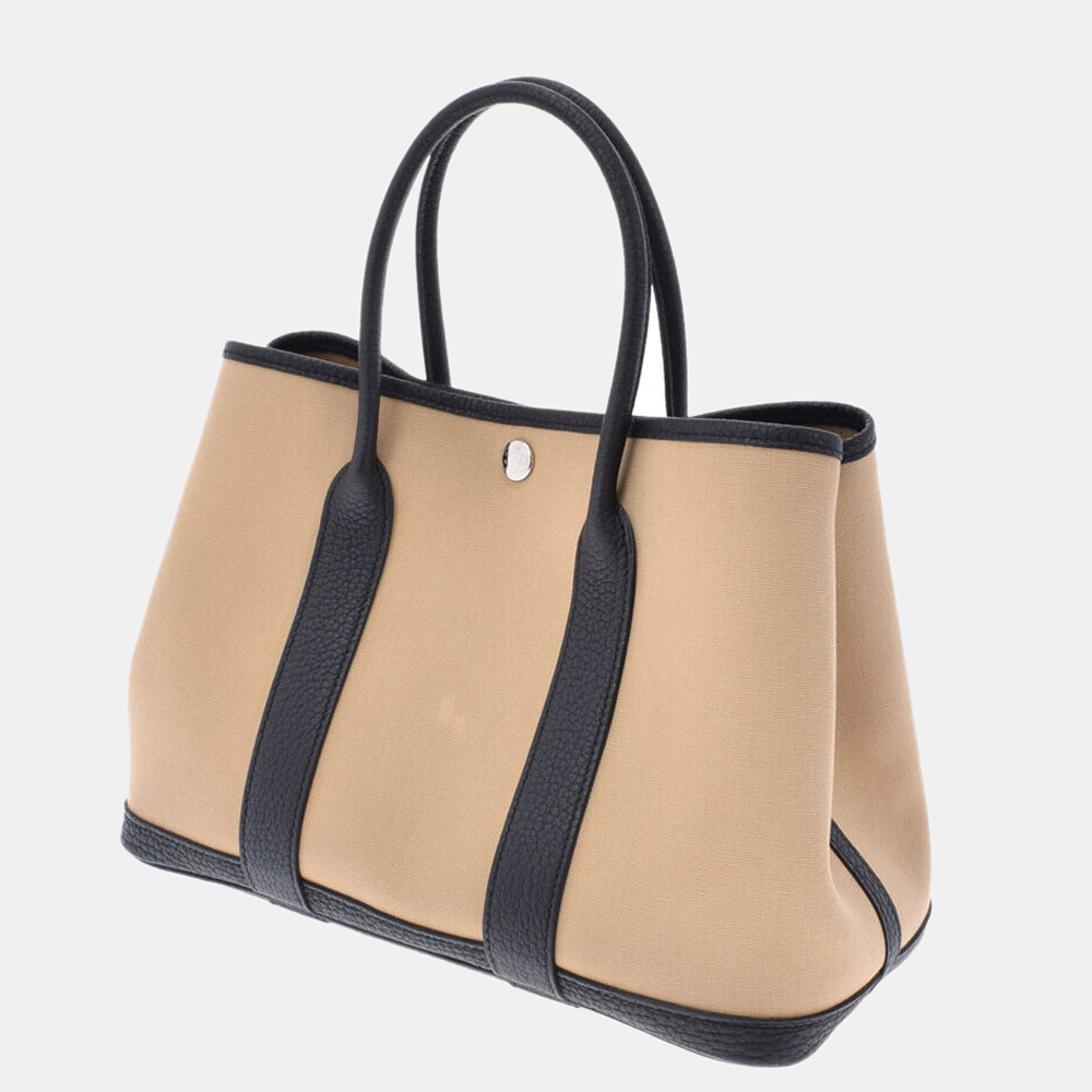

Hermes Beige Canvas Garden Party TPM 30 Tote Bag