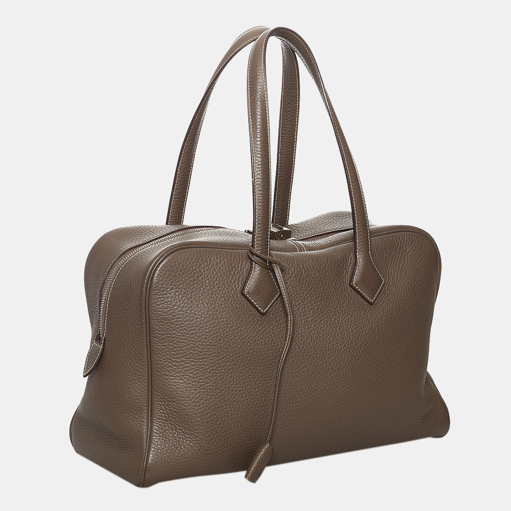

Hermes Brown Taurillon Clemence Victoria 35