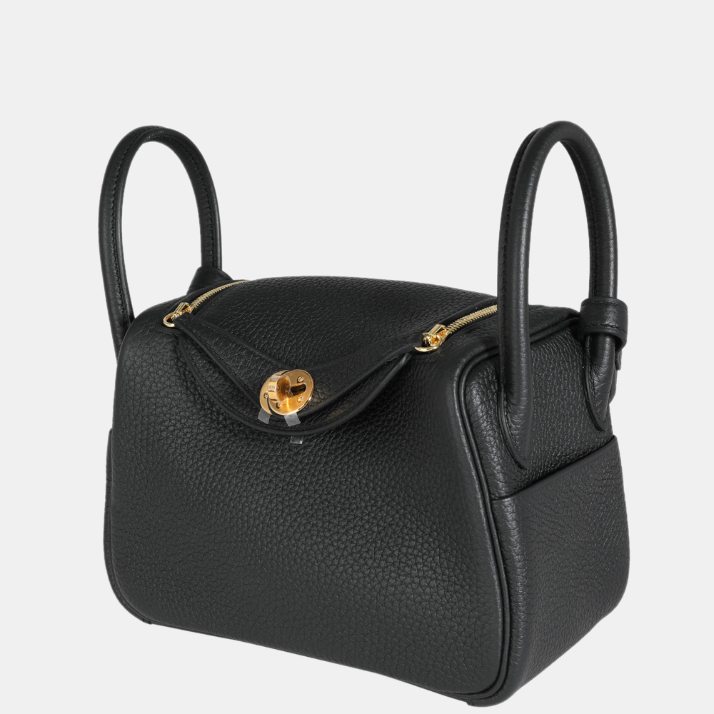 

Hermes Black Clémence Mini Lindy 20 GHW