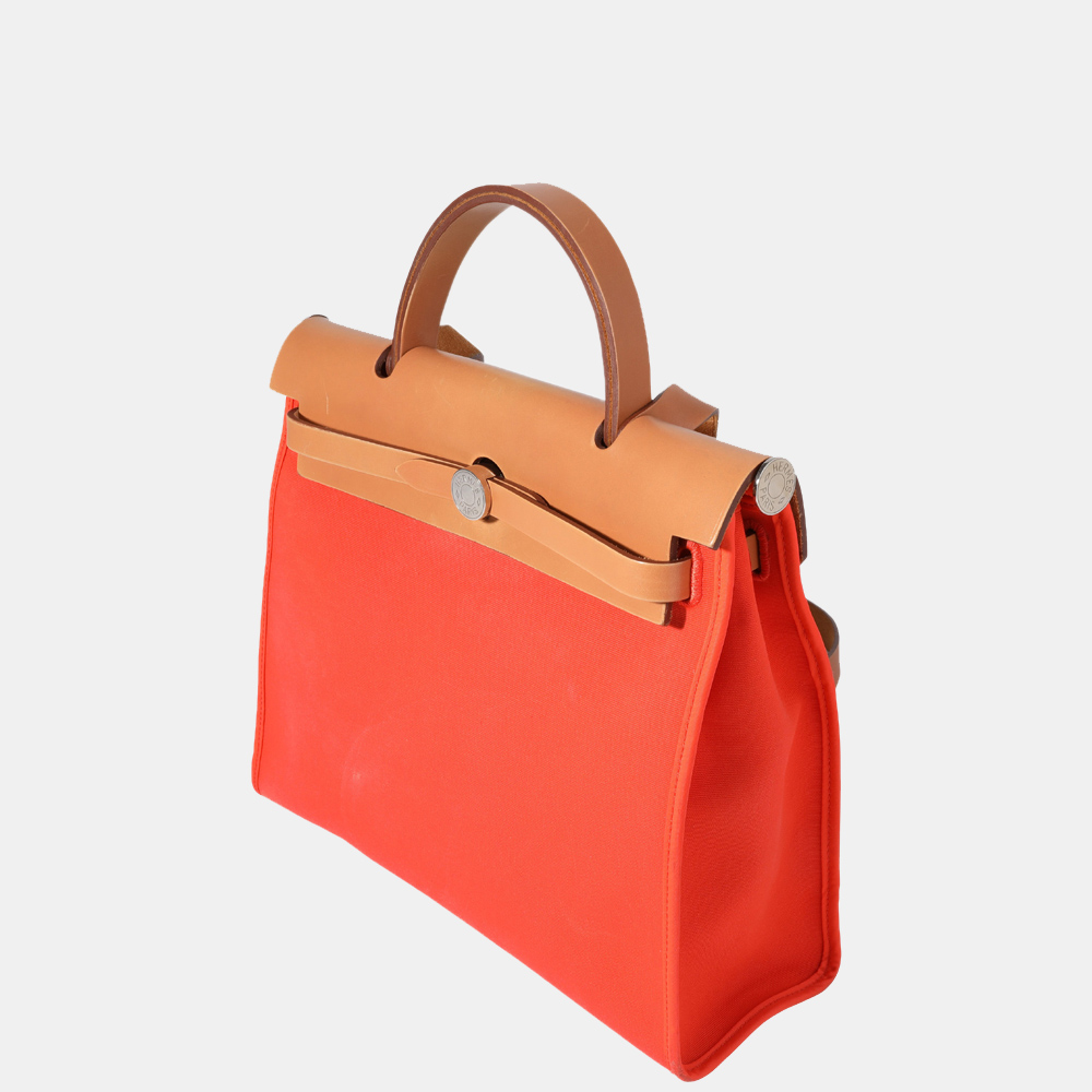 

Hermes Orange Toile & Natural Vache Hunter Herbag Zip 31 PHW