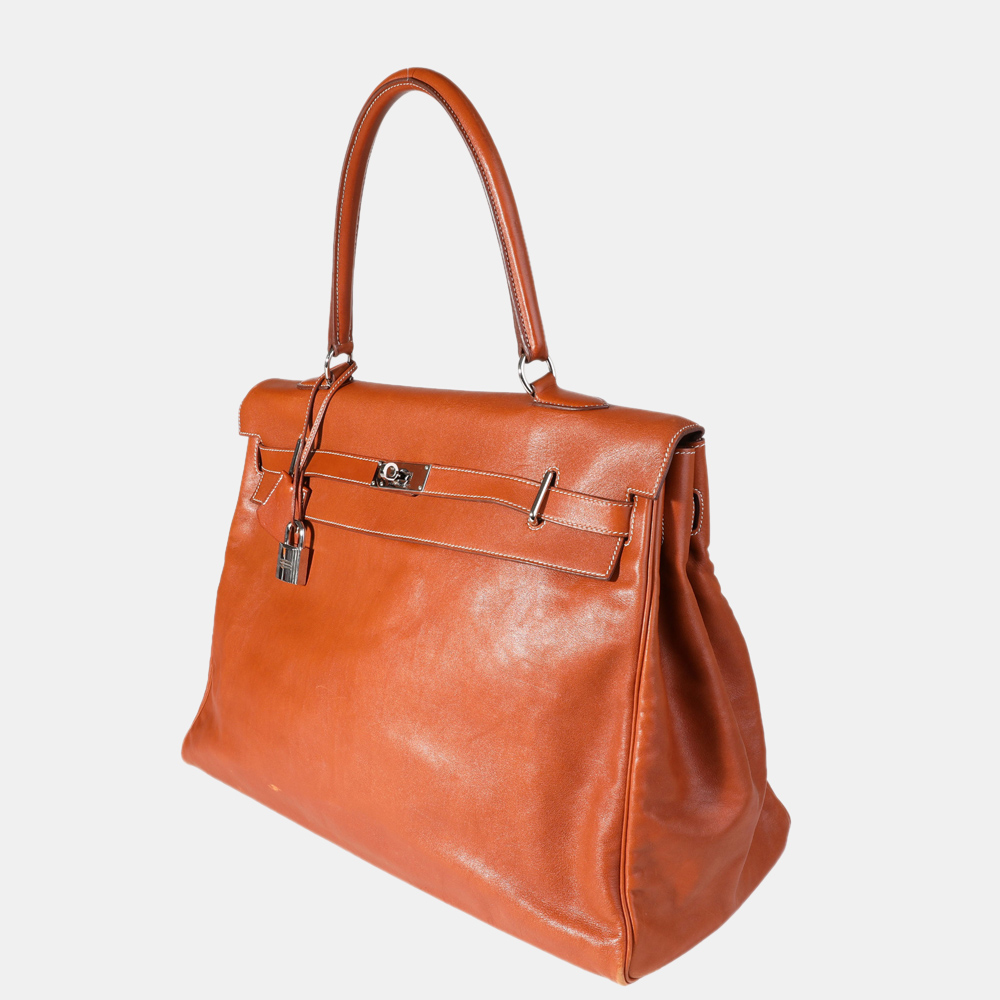 

Hermes Fauve Sikkim Kelly Relax 50 PHW, Brown