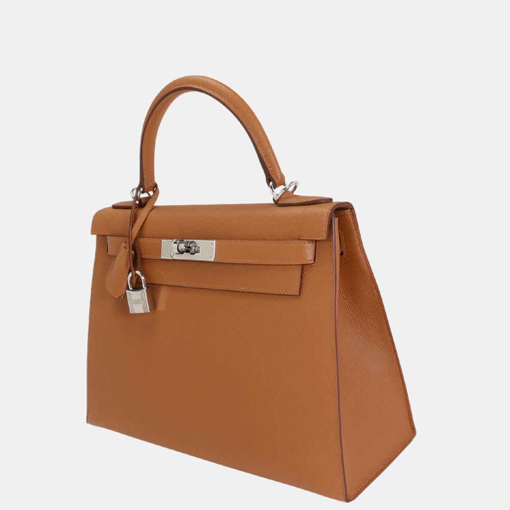 

NIB Hermes Verso Gold Epsom & Juane Ambre Sellier Kelly 28 PHW, Brown