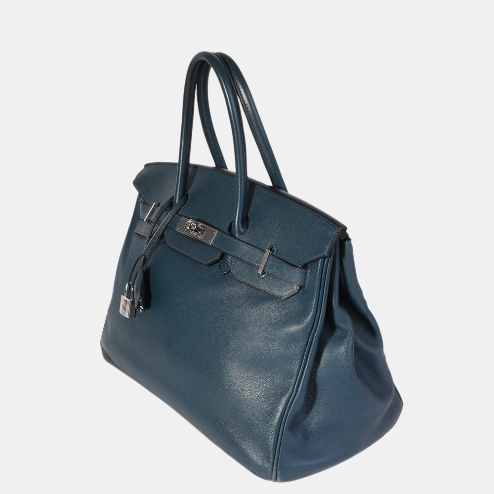 

Hermes Bleu De Prusse Swift Birkin 35 PHW, Blue