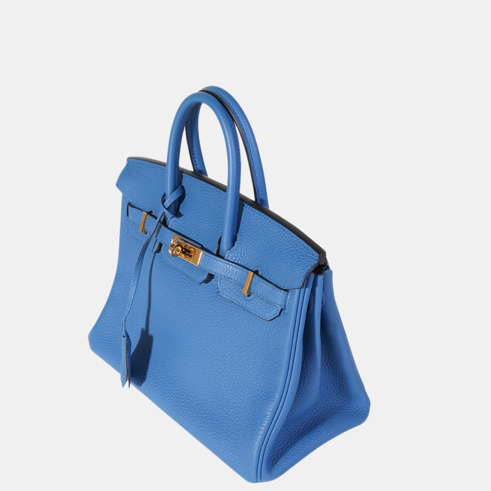 

Hermes Bleu Hydra Clémence Birkin 25 GHW, Blue