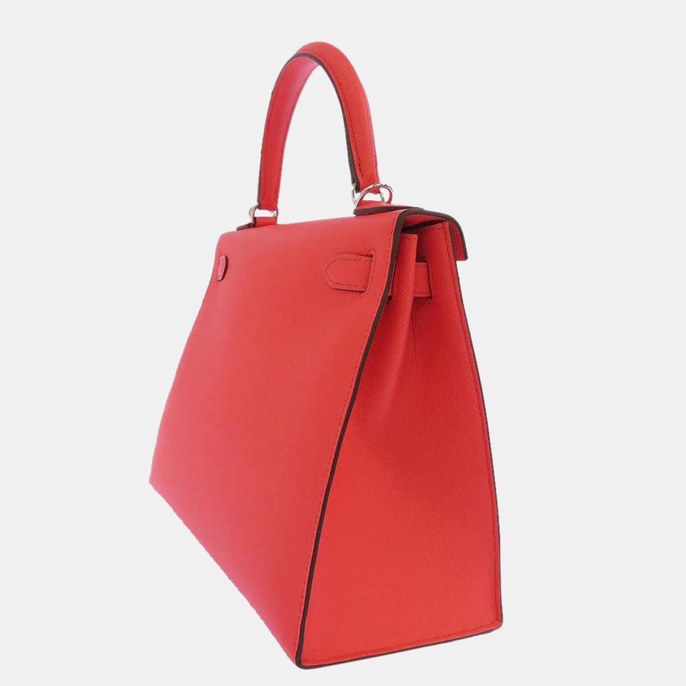 

Hermes Red Epsom Leather Palladium Hardware Kelly 28 Sellier Bag