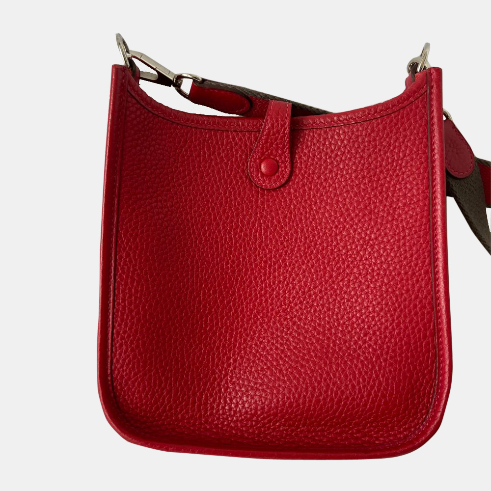 

Hermes Red Clemence Leather Evelyne I TPM Shoulder Bag