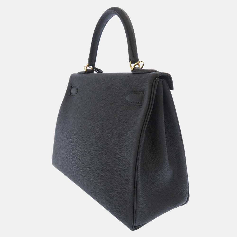

Hermes Black Togo Leather Gold Hardware Kelly Retourne 28 Bag