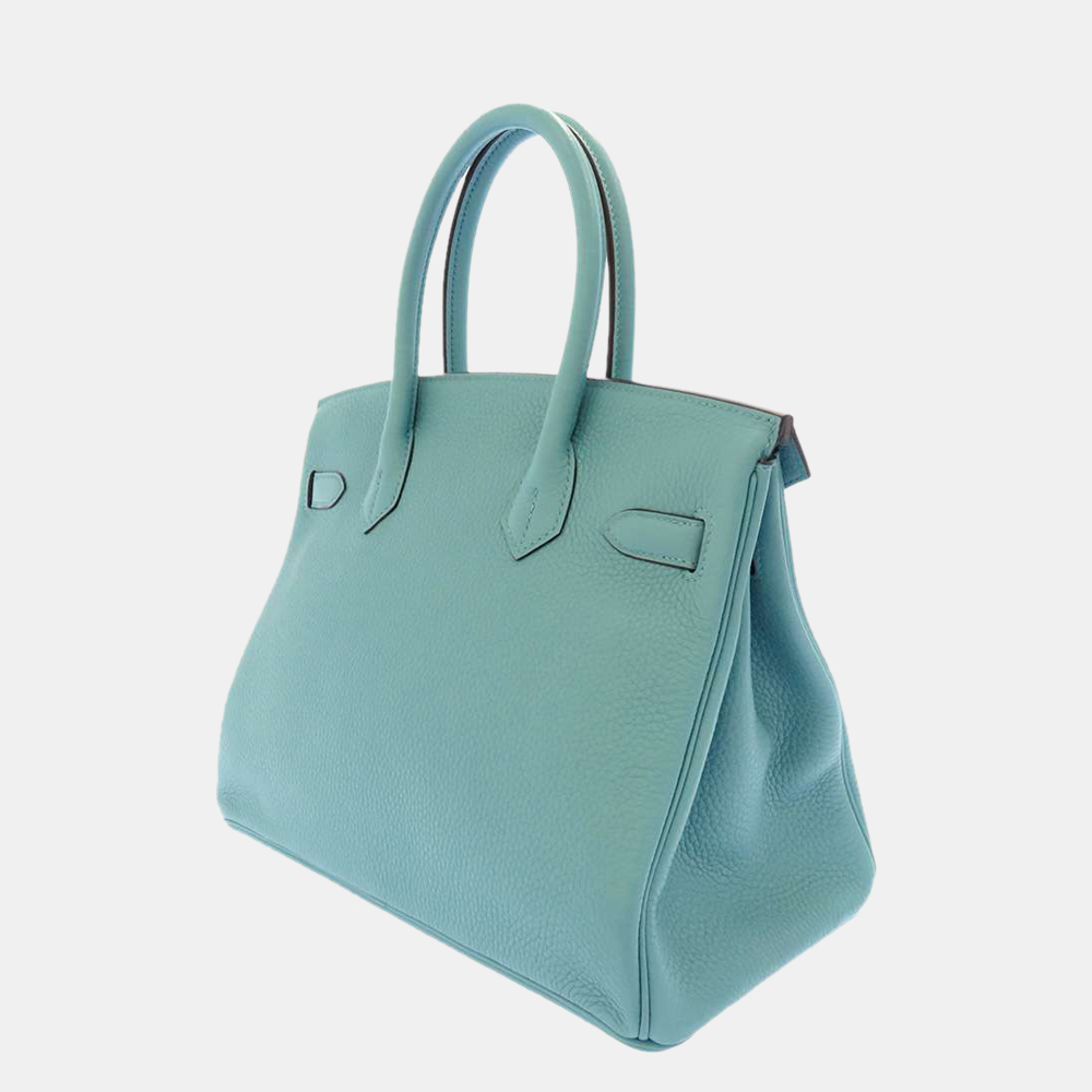 

Hermes Blue Taurillon Clemence Leather Palladium Hardware Birkin 30 Bag
