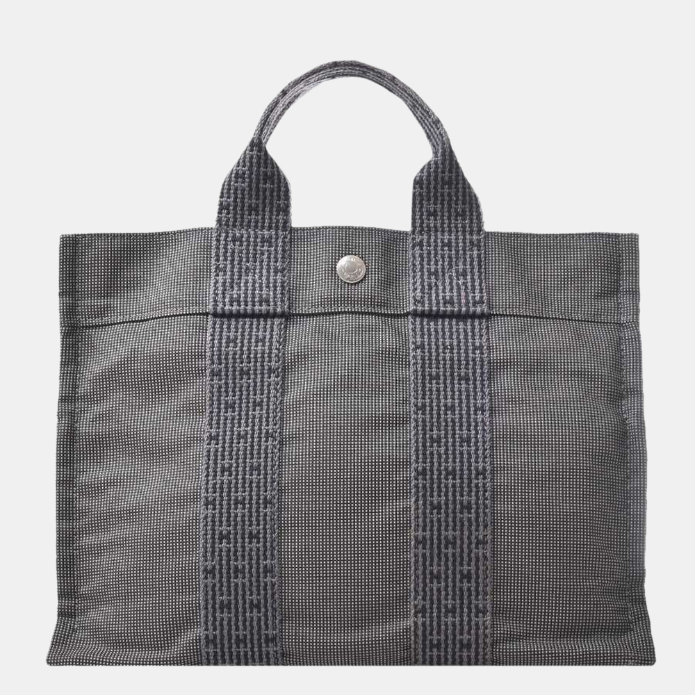 

Hermes Canvas Tote PM Bag Gray, Black