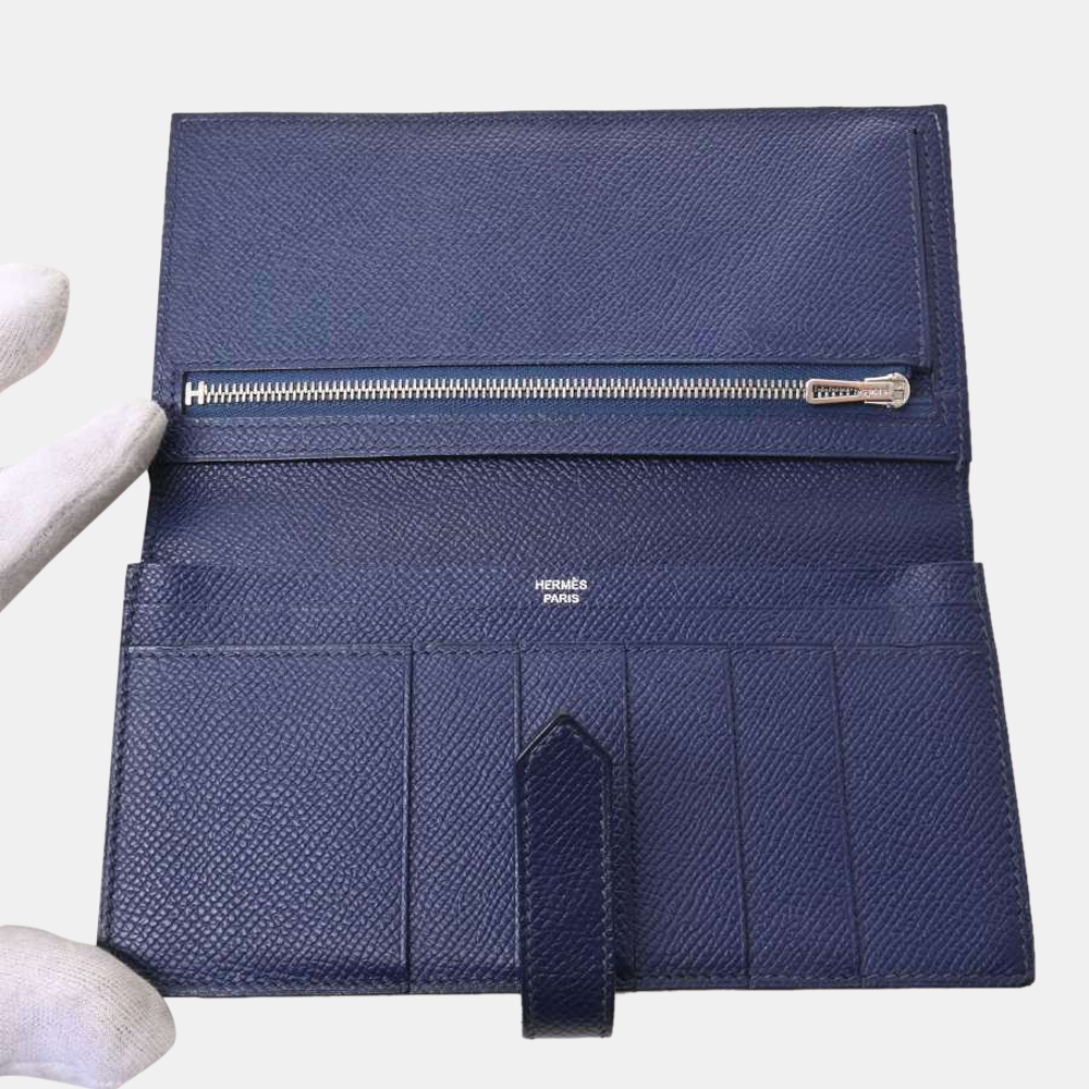 

Hermes Bearn Bearnsfre Bi-fold Wallet Women's Leather Long Wallet (bi-fold) Navy, Navy blue