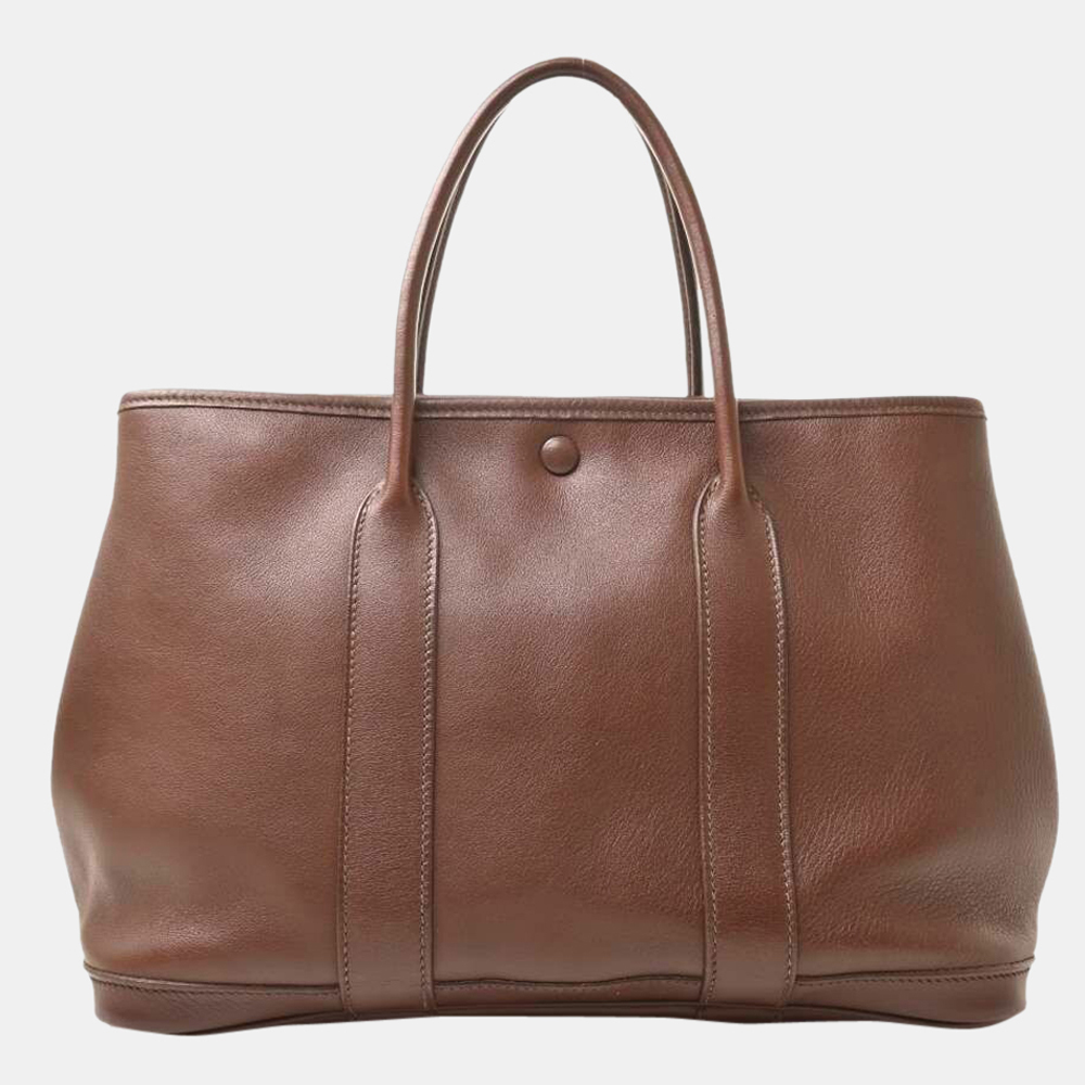 

Hermes Vaux Swift Garden Twill TPM Tote Bag Bolduk Ribbon Havana Brown