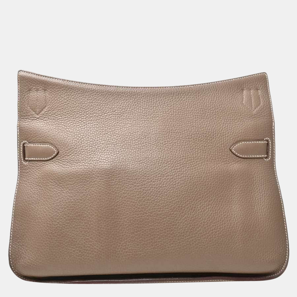 

Hermes Taurillon Clemence Jypsiere 34 Shoulder Bag Etup Gray, Grey