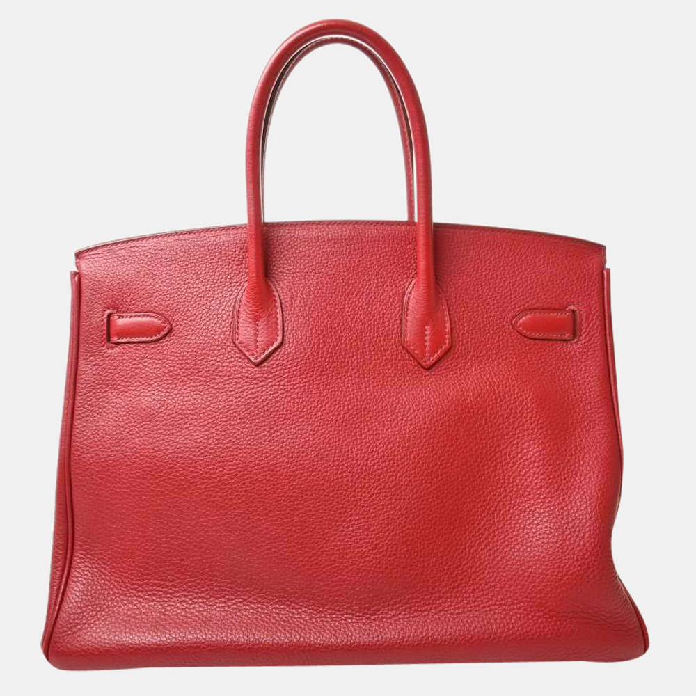 

Hermes Togo Birkin 35 Handbag Rouge Garance Red