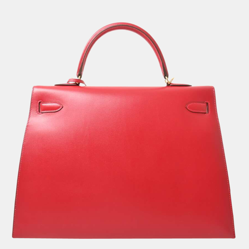 

Hermes Vota Delacto Serie Kelly 35 2WAY Handbag Rouge Viff Red