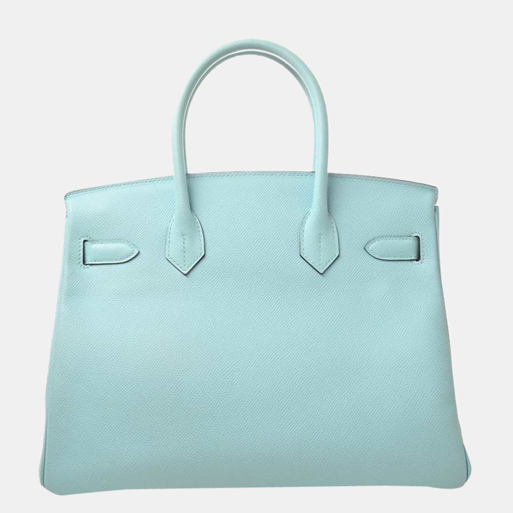 

Hermes Vaux Epson Birkin 30 Handbag Atoll Blue