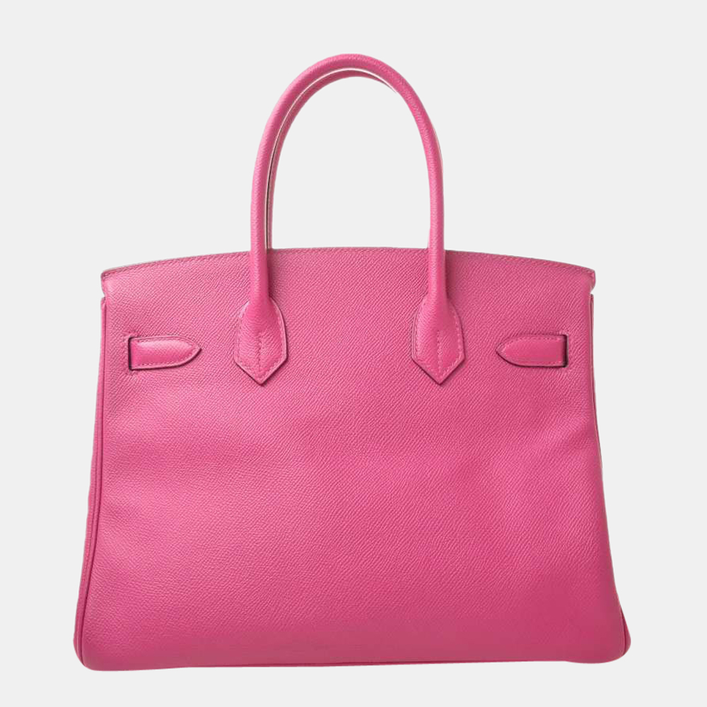 

Hermes Vaux Epson Birkin 30 Handbag Rose Purple, Pink