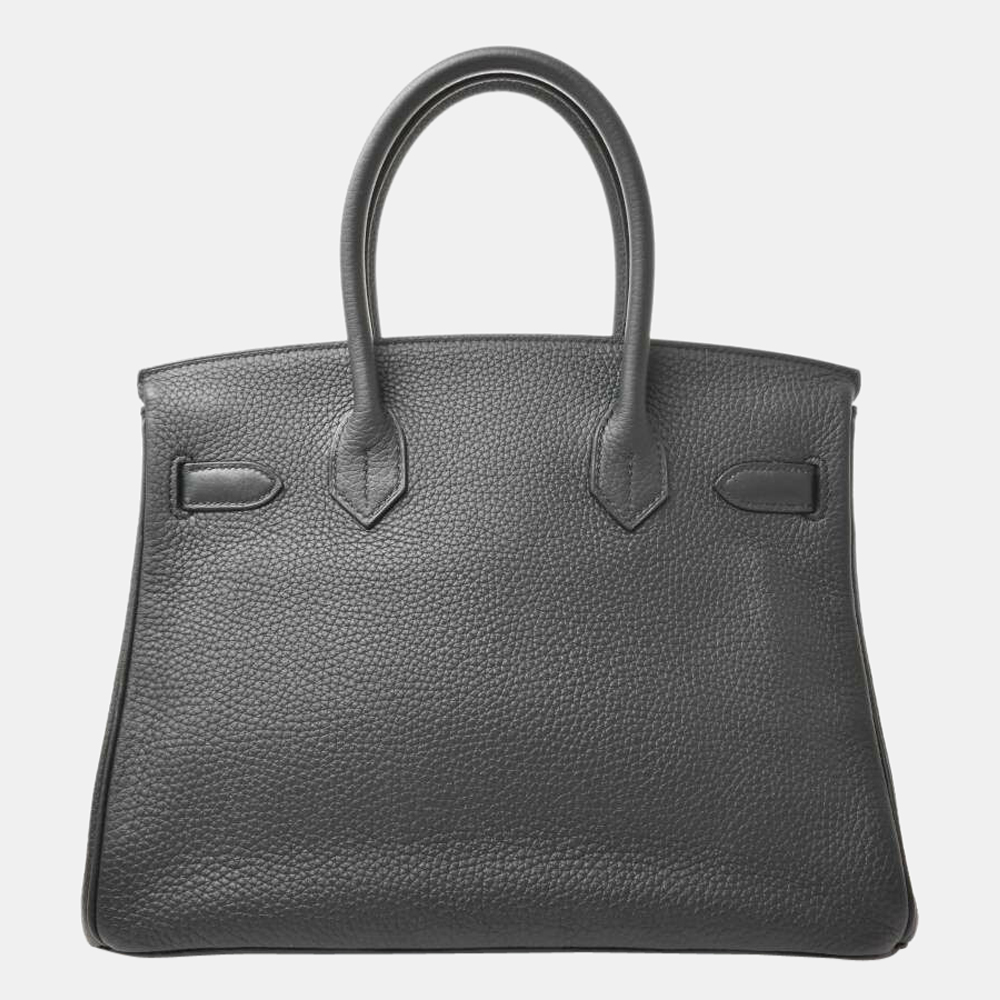 

Hermes Taurillon Clemence Birkin 30 Handbag Obscur Navy, Navy blue