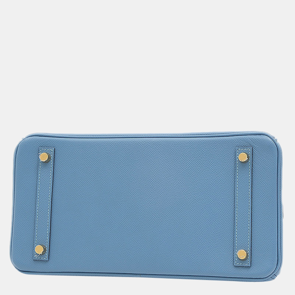 

Hermes Birkin 30 Epson Azul D Engraved Handbag, Blue