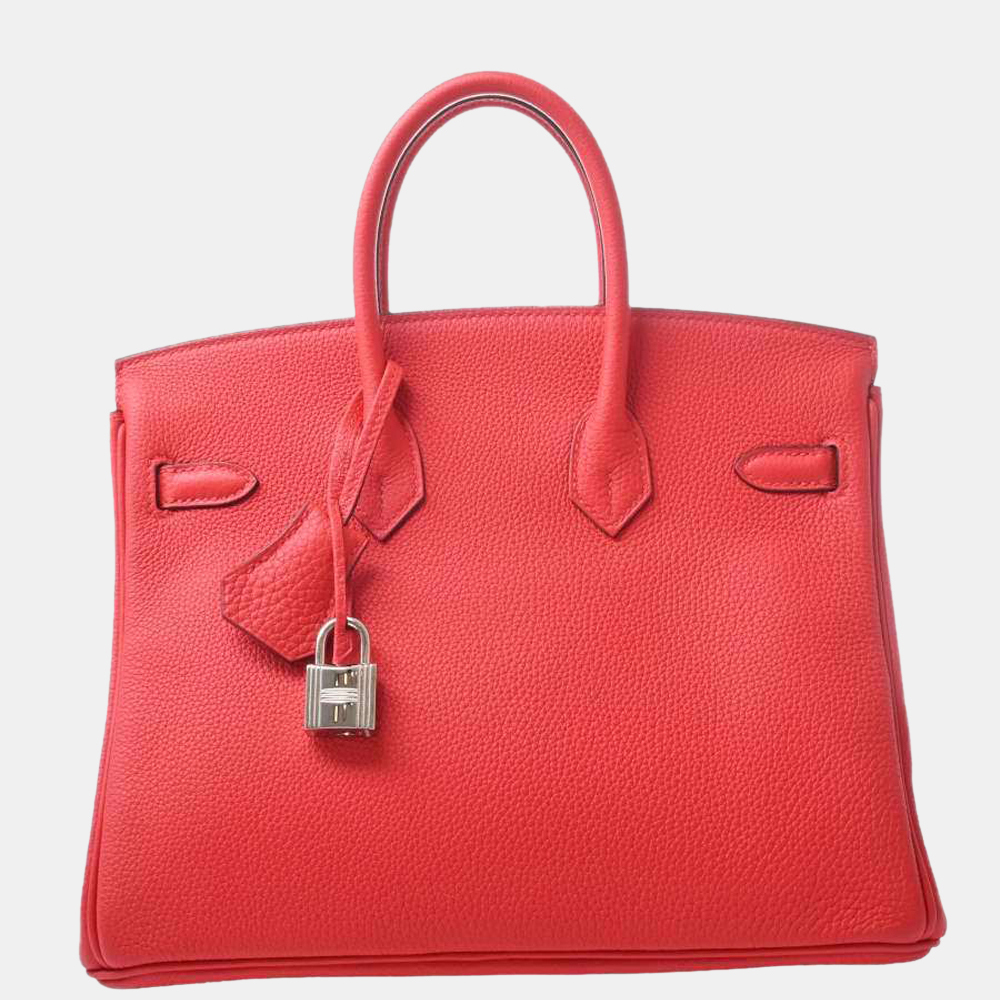 

Hermes Togo Birkin 25 Handbag Rouge Coo Red