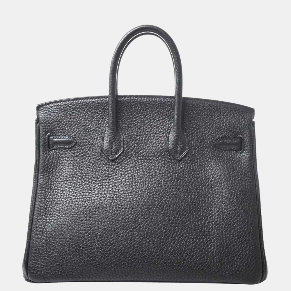 

Hermes Taurillon Clemence Birkin 25 Handbag Black