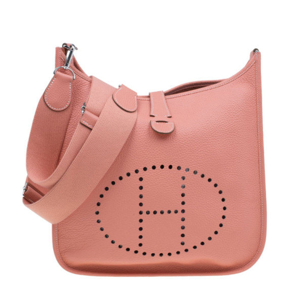 Pre Owned Hermes Peach Evelyne Togo III GM Bag