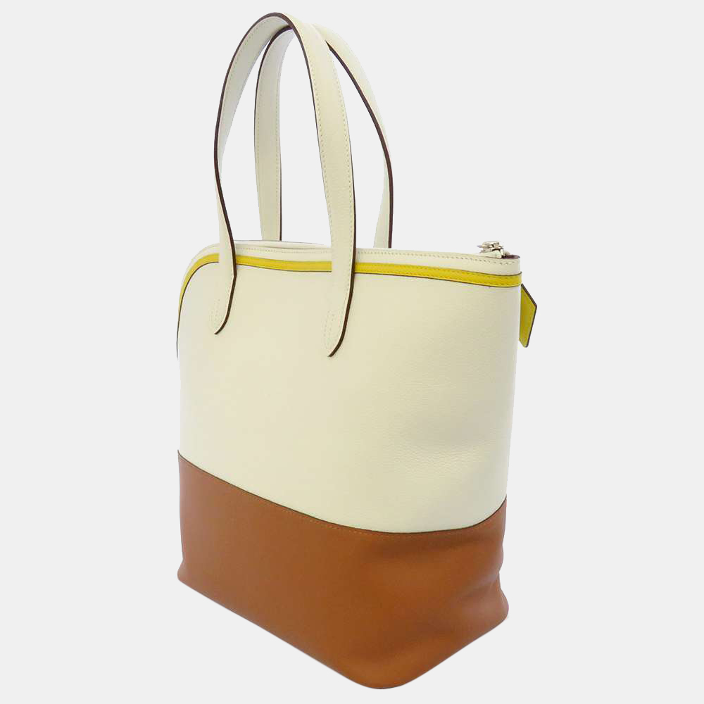 

Hermes Gold/White Swift Leather Transat Evercolor Sailor Tote Bag