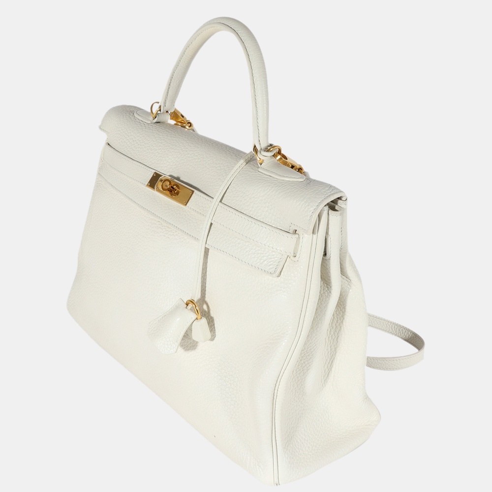 

Hermes White ClÃ©mence Retourne Kelly 35 GHW