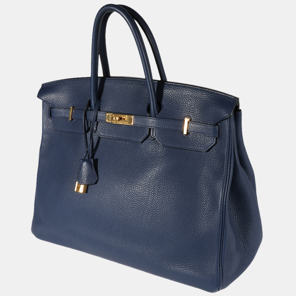 

Hermes Bleu Saphir Togo Birkin 40 GHW, Blue