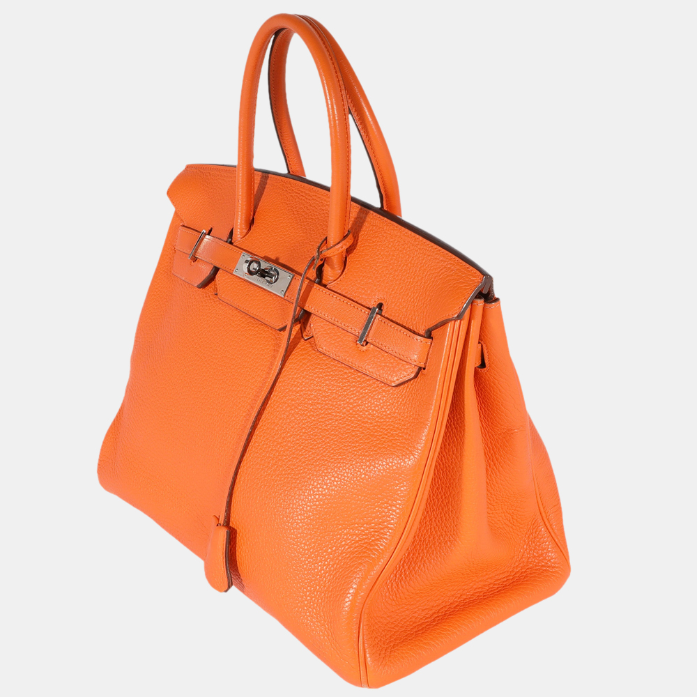 

Hermes Orange Togo Birkin 35 PHW