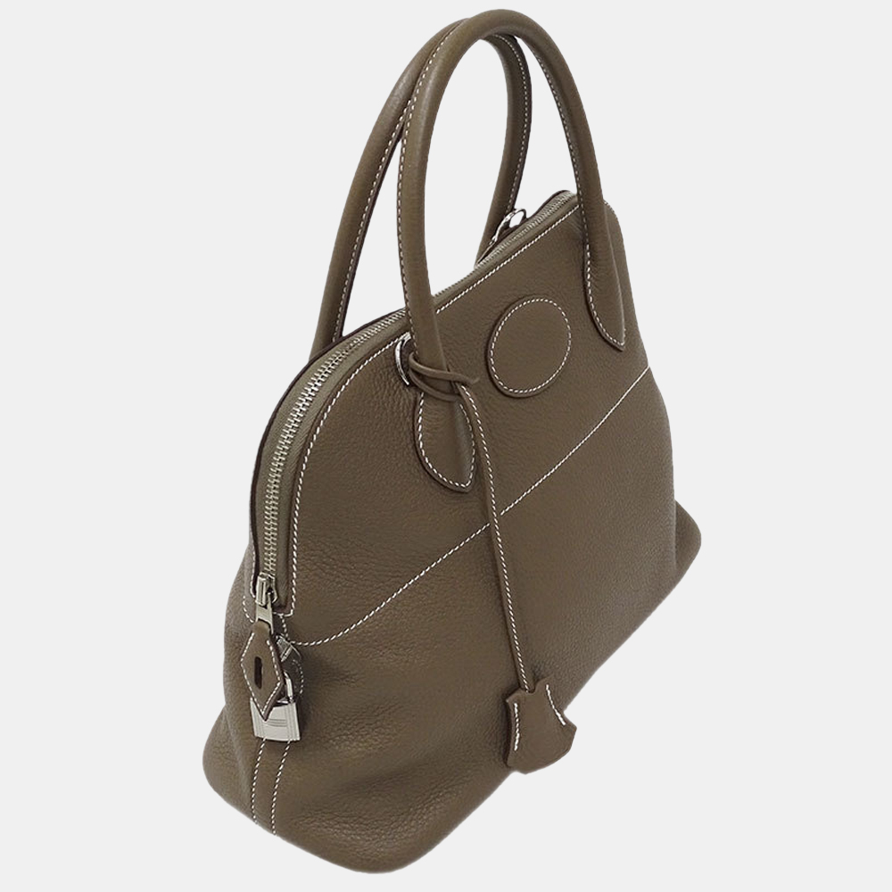 

Hermes Bag Ladies Handbag Shoulder 2way Bolide 31 Taurillon Clemence Etup Greige A Engraved, Grey