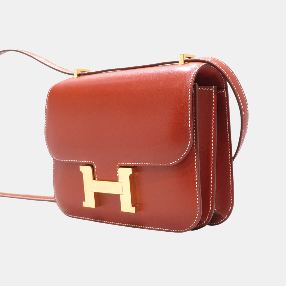 

Hermes Constance 18 Shoulder Bag Brick / G Metal Fittings Box Calf Muffler Z Engraved, Red