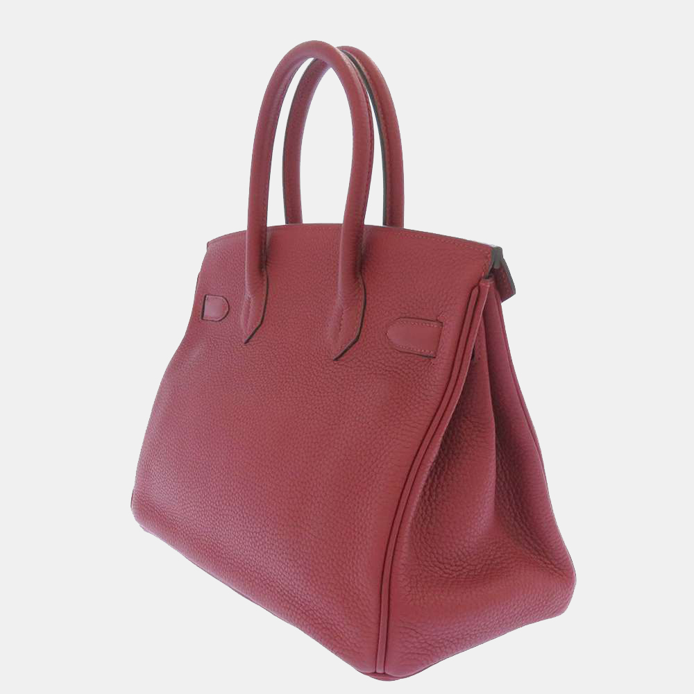 

Hermes Red Togo Leather Palladium Hardware Birkin 30 Bag