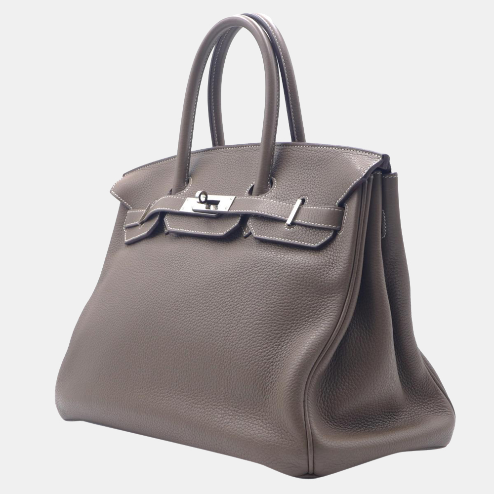

Hermes Brown Togo Leather Palladium Hardware Birkin 35 Bag