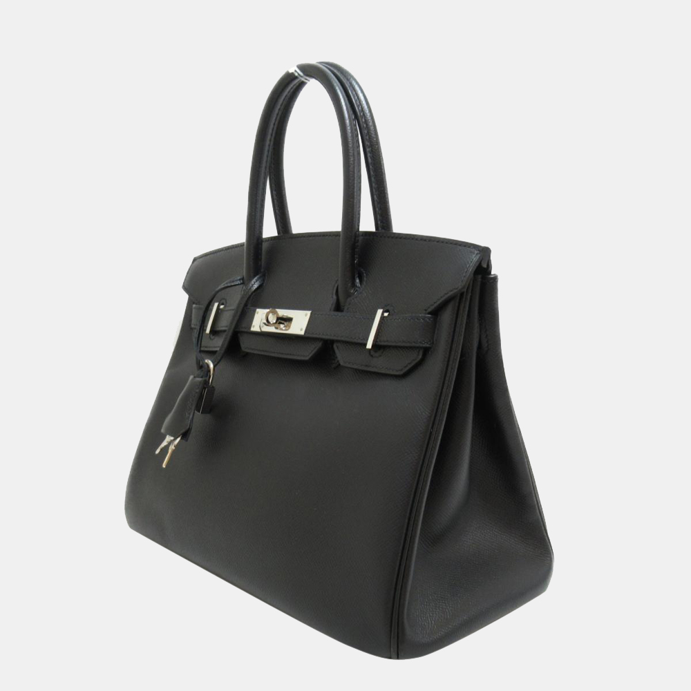 

Hermes Black Clemence Leather Palladium Hardware Birkin 30 Bag